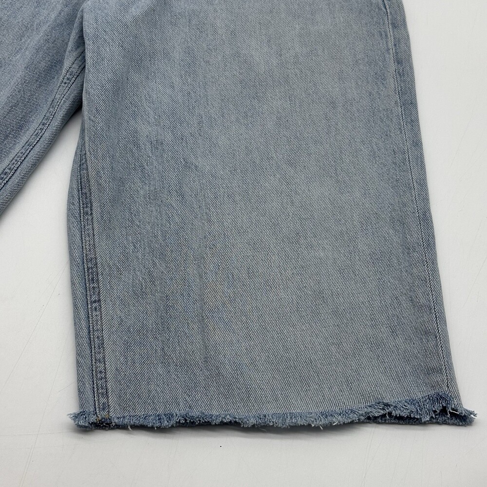 AGOLDE Criss Cross Upsized Women's Size 27 Light Wash Cut-Off Denim Jean Shorts - Picture 2 of 11